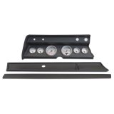 1967 Chevelle 6 Gauge Panel Black With Auto Meter Ultra-Lite 2 Gauges Image