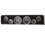 1966-1967 Nova 6 Gauge Panel Black With Auto Meter Ultra-Lite Gauges Image