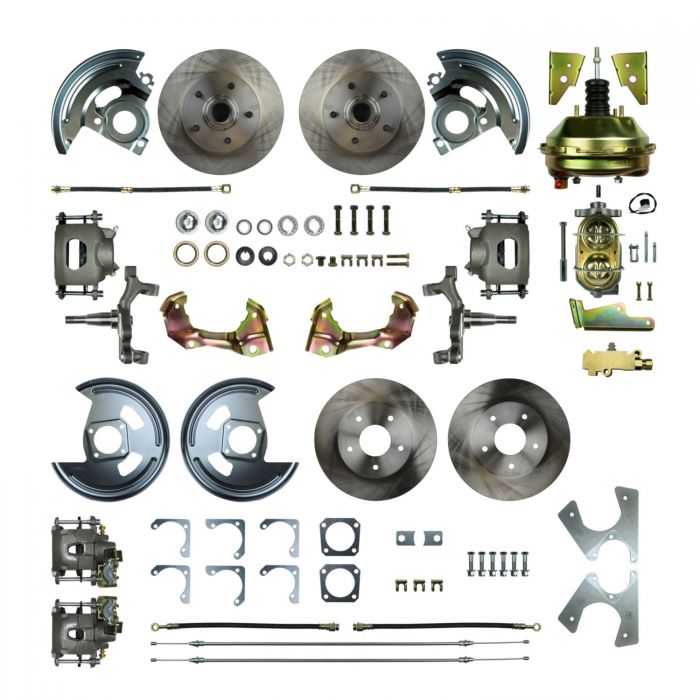 19621967 Nova Four Wheel Disc Brake Conversion Kit, 9 Inch 3 Stud Booster, 2 Inch Drop Spindles