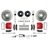 1964-1972 El Camino Signature Manual Front Disc Brake Conversion Kit, Stock Height, Chrome Upgrade, Red Show N' Go Image