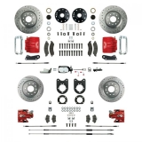1967-1969 Camaro Signature Manual Front Disc Brake Conversion Kit, 2 Inch Drop, Chrome Upgrade, Red Show N' Go Image