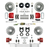 1964-1972 Chevelle Signature Four Wheel Manual Disc Brake Conversion Kit, Stock Height, Red Show N' Go Image