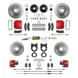 1964-1972 Chevelle Signature Four Wheel Manual Disc Brake Conversion Kit, 2 Inch Drop, Red Show N' Go Image