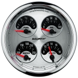 AutoMeter 5in. Quad Gauge, 100 PSI/100-250F/8-18V/240-33 Ohm, American Muscle Image