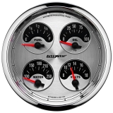 AutoMeter 5in. Quad Gauge, 100 PSI/100-250F/8-18V/0-90 Ohm, American Muscle Image