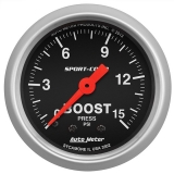 AutoMeter 2-1/16in. Boost Gauge, 0-15 PSI, Mechanical, Sport-Comp Image