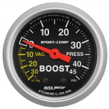 AutoMeter 2-1/16in. Boost/Vacuum Gauge, 30 In Hg/45 PSI, Sport-Comp Image