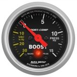AutoMeter 2-1/16in. Boost/Vacuum Gauge, 30 In Hg/15 PSI, Sport-Comp Image