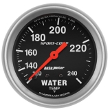 AutoMeter 2-5&8in. Water Temperature Gauge, 120-240F, 6 ft. Capillary Tube, Sport-Comp Image