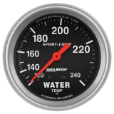 AutoMeter 2-5&8in. Water Temperature Gauge, 120-240F, 12 ft. Capillary Tube, Sport-Comp Image