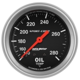 AutoMeter 2-5/8in. Oil Temperature Gauge, 140-280F, 12 ft. Capillary Tube, Sport-Comp Image