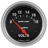 AutoMeter 2-5&8in. Voltmeter, 8-18V, Sport-Comp Image