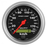 AutoMeter 3-3/8in. Speedometer, 0-190 KPH, Sport-Comp Image