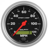 AutoMeter 3-3/8in. Speedometer, 0-120 MPH, Sport-Comp with Selectable Red-Line Image