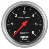 AutoMeter 3-3/8in. In-Dash Tachometer, 0-6,000 RPM, Sport-Comp Image