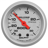 AutoMeter 2-1/16in. Boost/Vacuum Gauge, 30 In Hg/30 PSI, Mechanical, Ultra-Lite Image