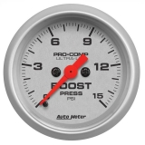 AutoMeter 2-1/16in. Boost Gauge, 0-15 PSI, Stepper Motor, Ultra-Lite Image