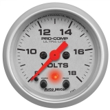 AutoMeter 2-1/16in. Voltmeter, 8-18V, Stepper Motor, Ultra-Lite Image