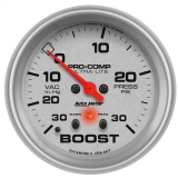 AutoMeter 2-5/8in. Boost/Vacuum Gauge, 30 In Hg/30 PSI, Stepper Motor, Ultra-Lite Image