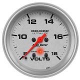 AutoMeter 2-5/8in. Voltmeter, 8-18V, Stepper Motor, Ultra-Lite Image