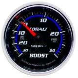 AutoMeter 2-1&16in. Boost&Vacuum Gauge, 30 In Hg&30 PSI, Mechanical, Cobalt Image