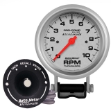 AutoMeter 3-3&4in. Pedestal Tachometer, 0-11,000 RPM, Peak Mem & Red Line, Ultra-Lite Image