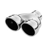 Flowmaster Weld-On Exhaust Tip, Dual 3.5 In. Rolled Angle Polished SS, Fit 2.5 In. Tube Image