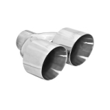 Flowmaster Weld-On Exhaust Tip, 4 In. Dual Angle Cut Polished SS, Fit 2.5 In. Tube Image