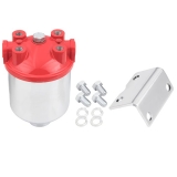 Grand Prix Large Red Top Chrome Fuel Filter With High Capacity Element Image