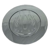 Chrome Plated Aluminum Horn Button Featuring Ball Milled Flames For Chevy Camaro  67+ 4-5/8 Diameter Image