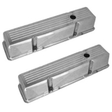Chevy Small Block Polished Aluminum Ball Milled Valve Covers Tall Height Image