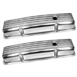 1964-1977 Chevy Chevelle Small Block Polished Aluminum Nostalgic Style Valve Covers Stock Height Image