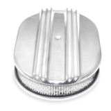 1978-1988 Cutlass 12 Inch Oval Air Cleaner Assembly Polished Aluminum Finned Image