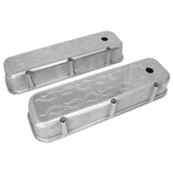 1970-1988 Monte Carlo Big Block Polished Aluminum Milled Flames Valve Covers Tall Height Image