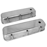 1964-1977 Chevy Chevelle Big Block Polished Aluminum Ball Milled Valve Covers Tall Height Image