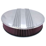 1978-1988 Cutlass 14 Inch Air Cleaner Assembly Polished Aluminum Finned Flat Base Image