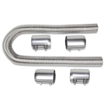 Cutlass Chrome 48 Inch Stainless Steel Radiator Hose Kit with Polished Aluminum Caps Image