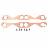 1962-1979 Chevy Nova Small Block Copper Exhaust Manifold Gaskets, Round Port Image