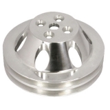 Chevy Big Block Polished Aluminum Water Pump Pulley Double Groove For Long Pump Image