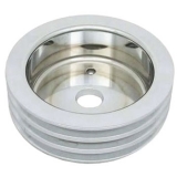 Chevy Big Block Crank Pulley Triple Groove Polished Aluminum For Short Pump Image
