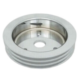 1978-1987 Grand Prix Small Block Crank Pulley Triple Groove Polished Aluminum For Short Pump Image