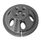 1964-1968 Chevy Chevelle Small Block Satin Aluminum Water Pump Pulley Single Groove For Short Pump Image