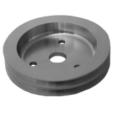 1964-1968 Chevy Chevelle Small Block Crank Pulley Double Groove Satin Aluminum For Short Pump Image