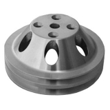 1978-1987 Grand Prix Small Block Satin Aluminum Water Pump Pulley Double Groove For Long Pump Image