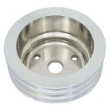 1969-1979 Chevy Nova Small Block Crank Pulley Triple Groove Polished Aluminum For Long Pump Image