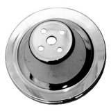 Chevy Small Block Chrome Water Pump Pulley Single Groove For Short Pump Image