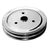 1964-1968 Chevy Chevelle Small Block Crank Pulley Double Groove Chrome Plated Steel For Short Pump Image