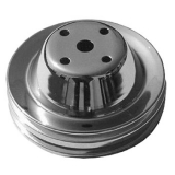 1978-1987 Chevy Grand Prix Small Block Chrome Water Pump Pulley Double Groove For Long Pump Image