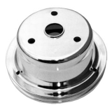 1969-1977 Chevy Chevelle Small Block Crank Pulley Single Groove Chrome Plated Steel For Long Pump Image