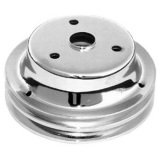 1969-1977 Chevy Chevelle Small Block Crank Pulley Double Groove Chrome Plated Steel For Long Pump Image